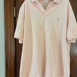 Brooks Brothers Pastel Pink Polo with Gold Logo